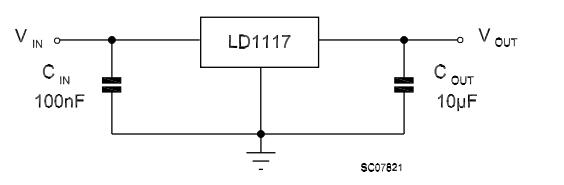 LD1117 Application Circuit (for other fixed output voltages)